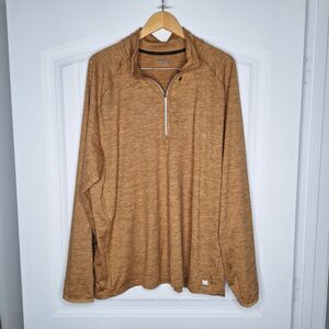 VRST Accelerate Warm Quarter Zip Pullover Mens 2XL Brown Performance Stretch